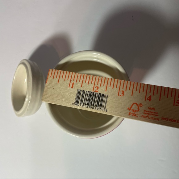 Vintage Treasure Craft Mirage Stoneware Sugar container w/Lid, Pink & Green - Picture 6 of 14